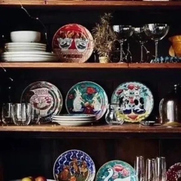 NWT Anthropologie Emily Maude 12 Days Christmas Calling Birds Dessert Plate - Picture 4 of 5